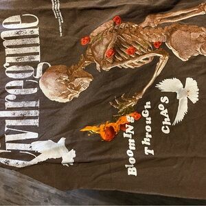 Civil regime Brown Graphic Tee with Skeleton and Roses